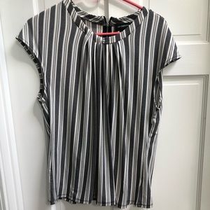 Black and white striped blouse